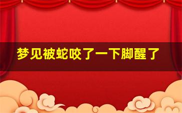 梦见被蛇咬了一下脚醒了