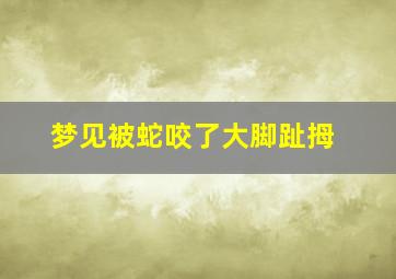 梦见被蛇咬了大脚趾拇