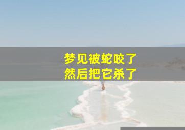 梦见被蛇咬了然后把它杀了