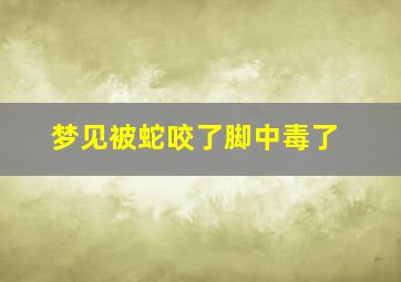 梦见被蛇咬了脚中毒了