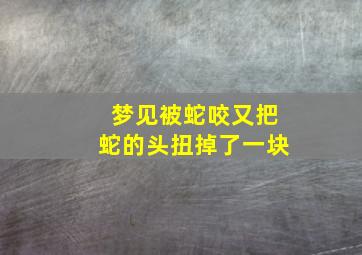 梦见被蛇咬又把蛇的头扭掉了一块