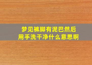 梦见裤脚有泥巴然后用手洗干净什么意思啊