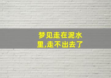 梦见走在泥水里,走不出去了