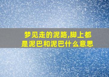 梦见走的泥路,脚上都是泥巴和泥巴什么意思