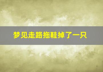 梦见走路拖鞋掉了一只