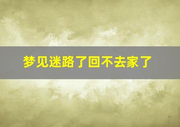 梦见迷路了回不去家了