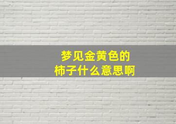 梦见金黄色的柿子什么意思啊