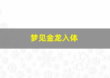 梦见金龙入体