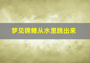 梦见锦鲤从水里跳出来