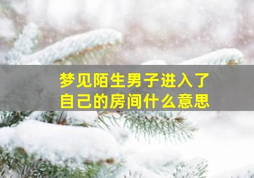 梦见陌生男子进入了自己的房间什么意思