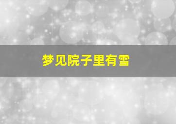 梦见院子里有雪