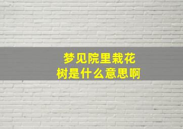 梦见院里栽花树是什么意思啊