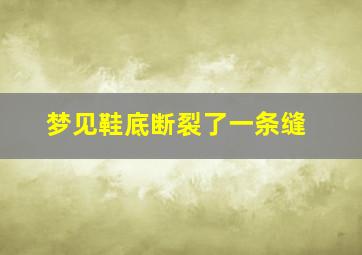 梦见鞋底断裂了一条缝