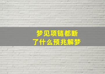 梦见项链都断了什么预兆解梦