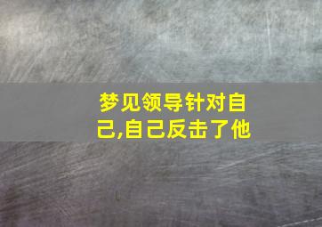 梦见领导针对自己,自己反击了他