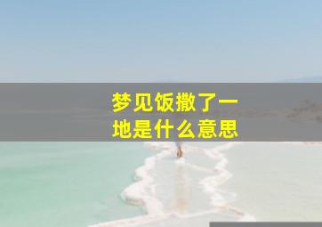 梦见饭撒了一地是什么意思