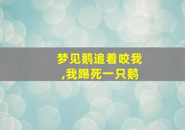 梦见鹅追着咬我,我踢死一只鹅