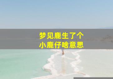 梦见鹿生了个小鹿仔啥意思