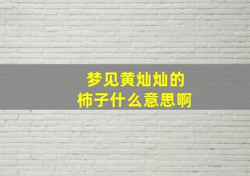 梦见黄灿灿的柿子什么意思啊