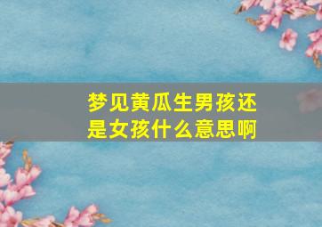 梦见黄瓜生男孩还是女孩什么意思啊