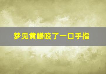 梦见黄鳝咬了一口手指