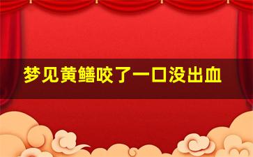 梦见黄鳝咬了一口没出血