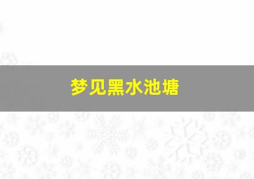 梦见黑水池塘