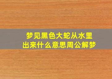 梦见黑色大蛇从水里出来什么意思周公解梦