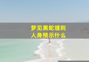 梦见黑蛇缠别人身预示什么