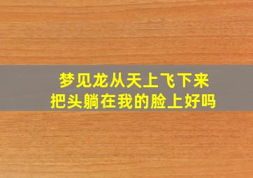 梦见龙从天上飞下来把头躺在我的脸上好吗