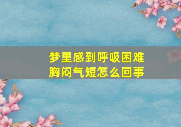 梦里感到呼吸困难胸闷气短怎么回事