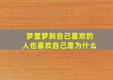 梦里梦到自己喜欢的人也喜欢自己是为什么