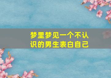 梦里梦见一个不认识的男生表白自己