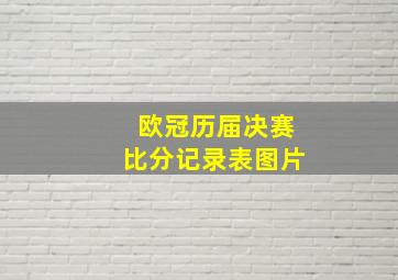 欧冠历届决赛比分记录表图片