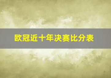 欧冠近十年决赛比分表