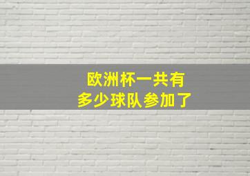 欧洲杯一共有多少球队参加了