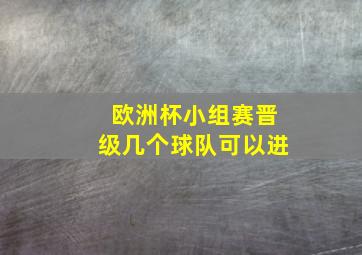 欧洲杯小组赛晋级几个球队可以进