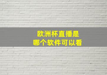 欧洲杯直播是哪个软件可以看