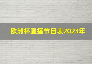 欧洲杯直播节目表2023年