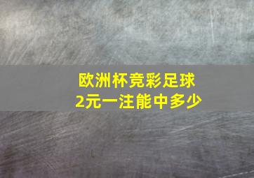 欧洲杯竞彩足球2元一注能中多少