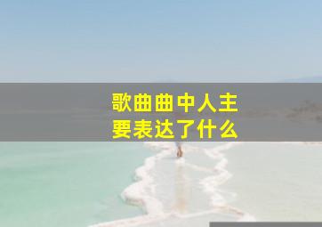 歌曲曲中人主要表达了什么