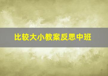 比较大小教案反思中班