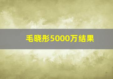 毛晓彤5000万结果