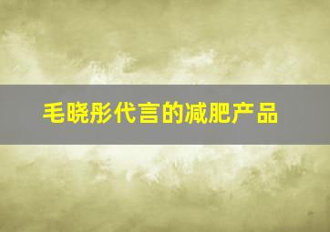 毛晓彤代言的减肥产品