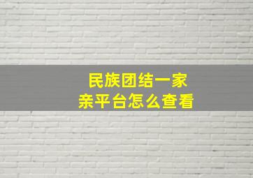 民族团结一家亲平台怎么查看