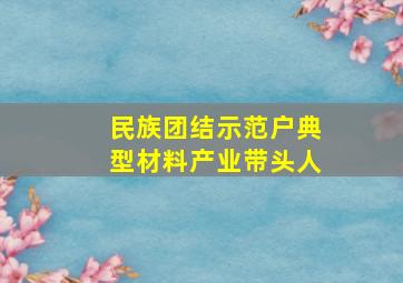 民族团结示范户典型材料产业带头人