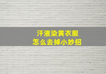 汗液染黄衣服怎么去掉小妙招