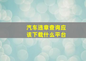 汽车违章查询应该下载什么平台