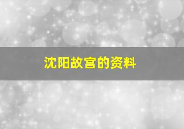 沈阳故宫的资料