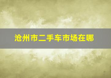 沧州市二手车市场在哪